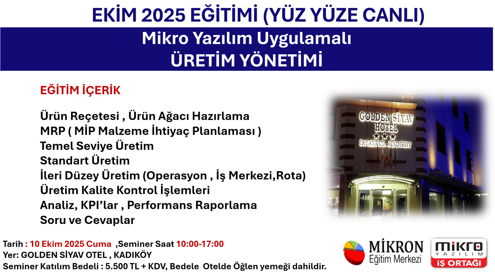 MİKRO YAZILIM İLE ÜRETİM YÖNETİMİ - NİSAN 2025